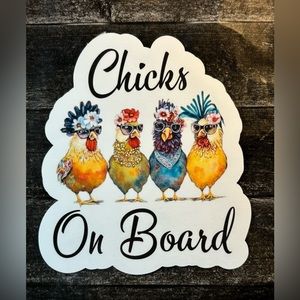 Chicks On Board Chickens Waterproof Vinyl Sticker New